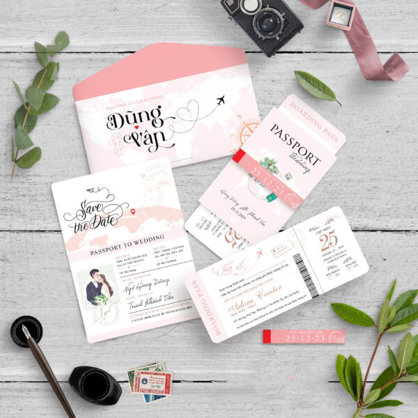 Thiệp Cưới Passport Mẫu  12