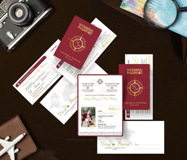 Thiệp Cưới Passport Mẫu  17